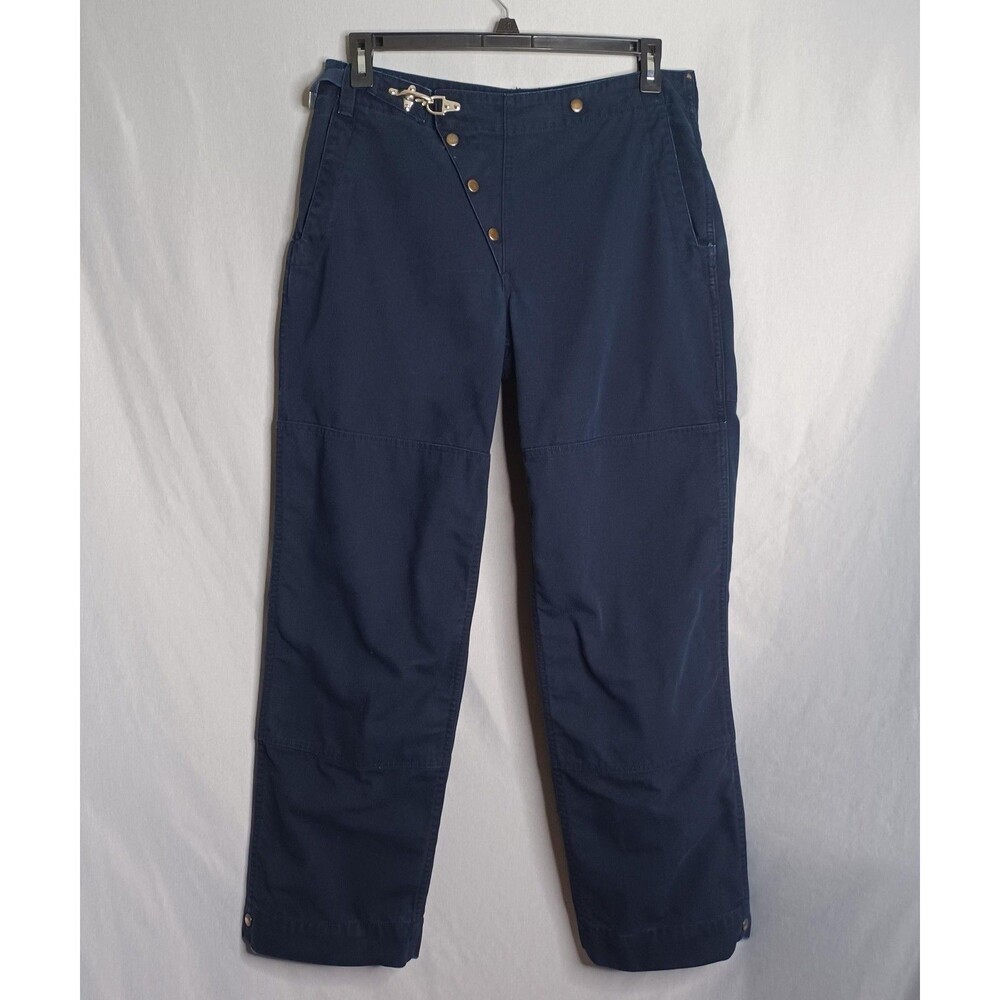Polo Ralph Lauren Fireman Turnout Pants Mens 32x32 Blue Snap Front Metal Buckle